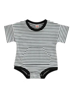 black & white stripe bodysuit (3-6, 6-12, 12-18, 18-24)