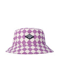 checkered bucket hat - purple