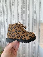 leopard lace up boots