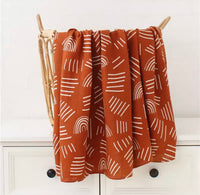 bamboo cotton swaddle blanket (stripe, aztec, rainbow)