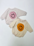smiley patch romper