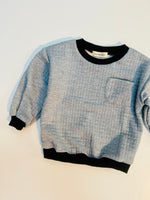 little bowie quilted crew - grey