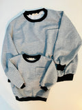 little bowie quilted crew - grey